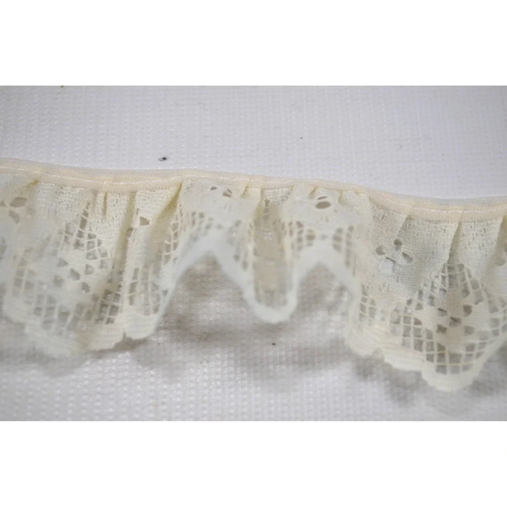 Vintage Lot of 4 Eyelet Trim Lace Crochet & Embroidered